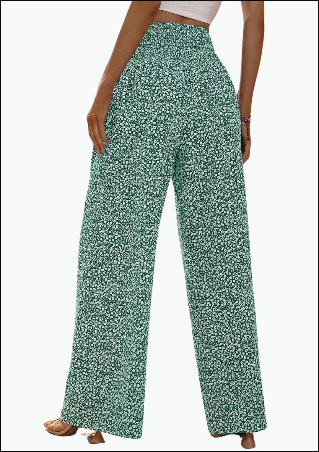 WIJDE BROEK MET BLOEMENPRINT