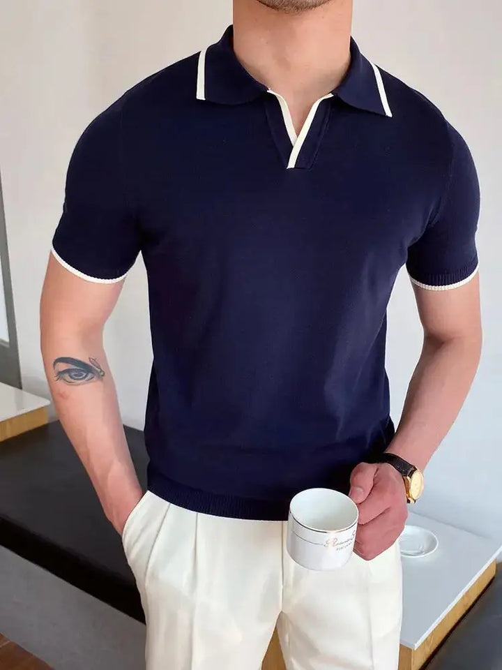 TEODORE - LINED POLO SHIRT